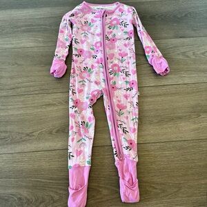 Little Sleepies sweetheart floral zippy